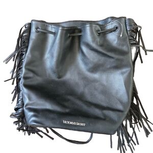 Victoria's Secret Black Fringe Tote Bag